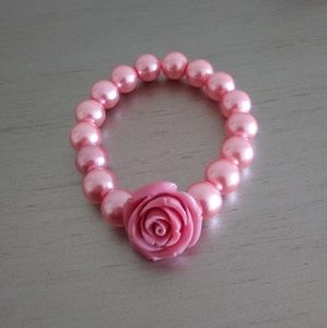 Handmade pink pearl style bracelet